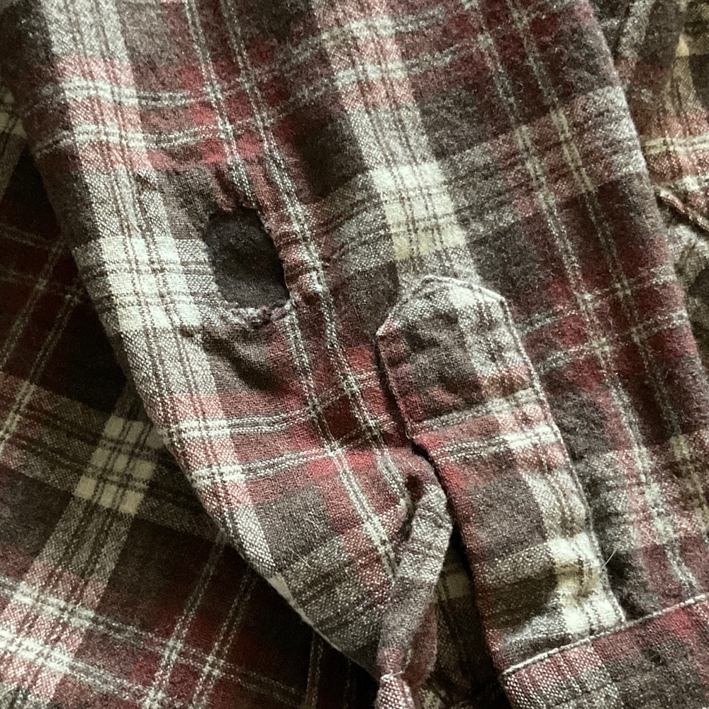 Pendleton Brown and Red Plaid Wool Flannel Shirt - Picture 4 of 9